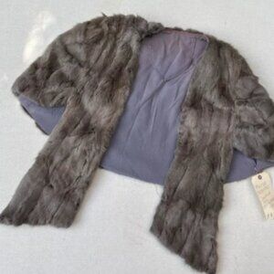 Vintage Custom Squirrel Fur Stole 1960s 36" W Damaged Needs Repair Made In USA